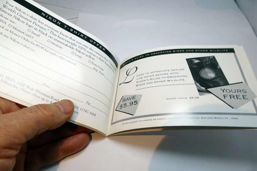 Nikon SLR Owners Coupon Book booklet sales 1998 sale F4s F5 FM2n