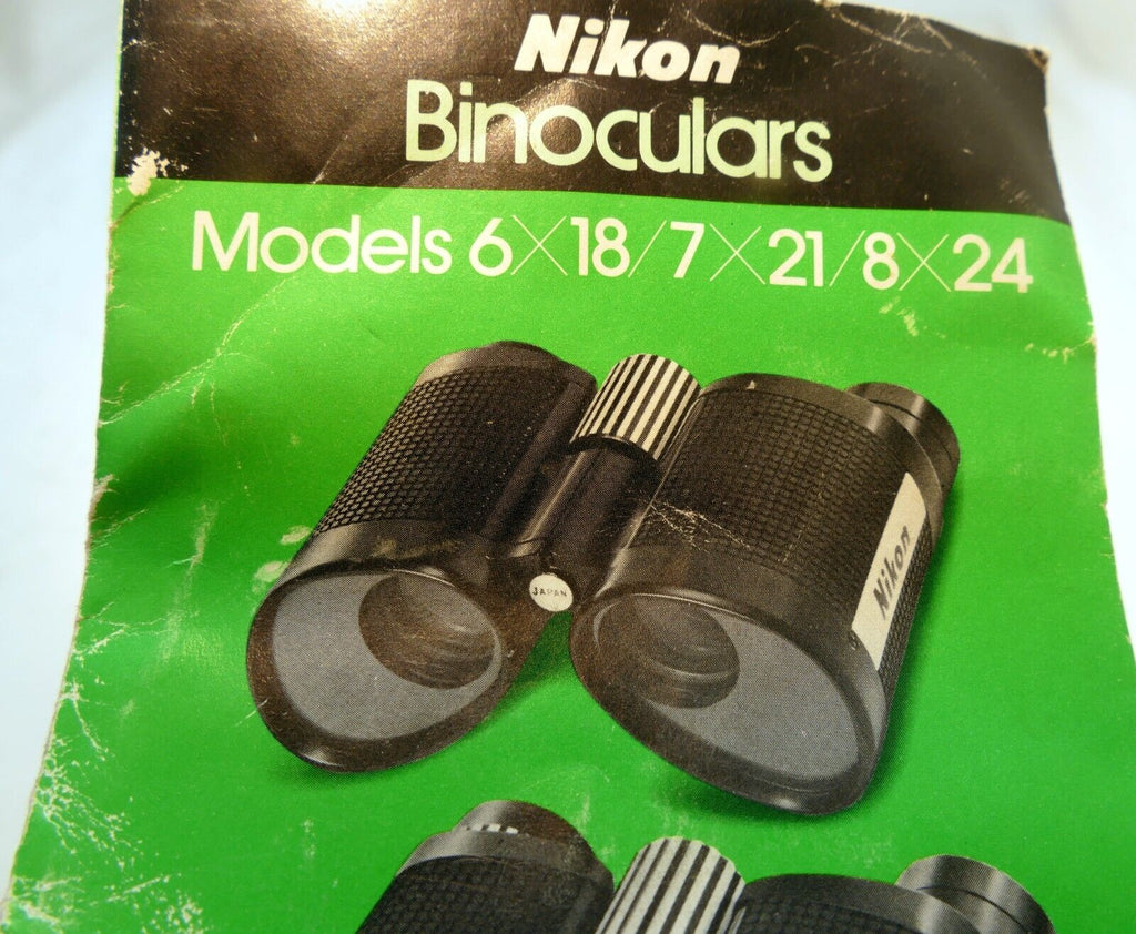 Nikon Binoculars Model 6X18 7X21 8X24 Instruction Guide Manual English vintage