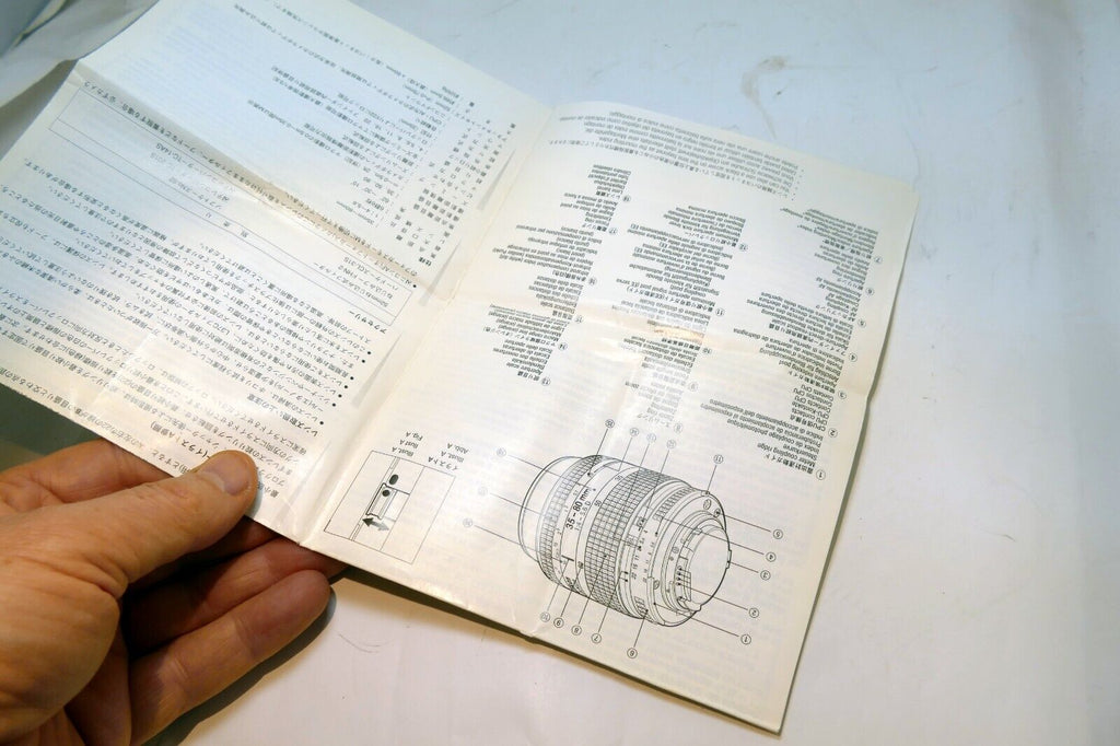 Nikon Nikkor AF 35-80mm f4-5.6 D LENS Instruction Guide Manual