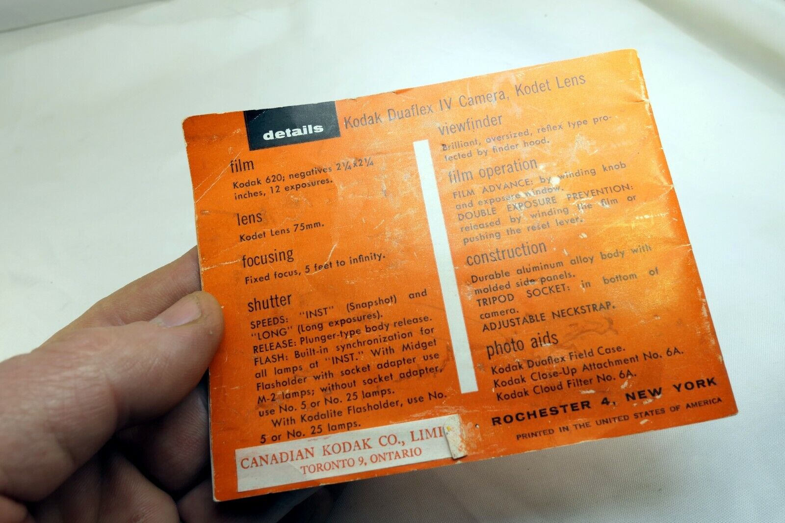 Kodak Duaflex IV Photoguide Camera Guide Manual English