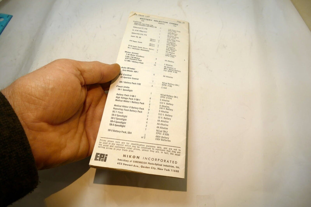 Nikon Sales Brochure Price List Camera F F2A F2AS Photomic FM FM2 - 1977