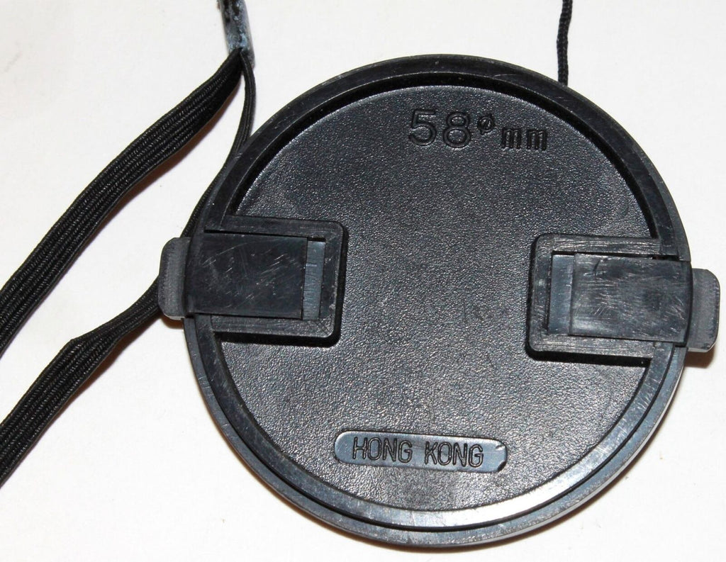 Front Lens Cap 58mm snap on type with keeper string hong kong
