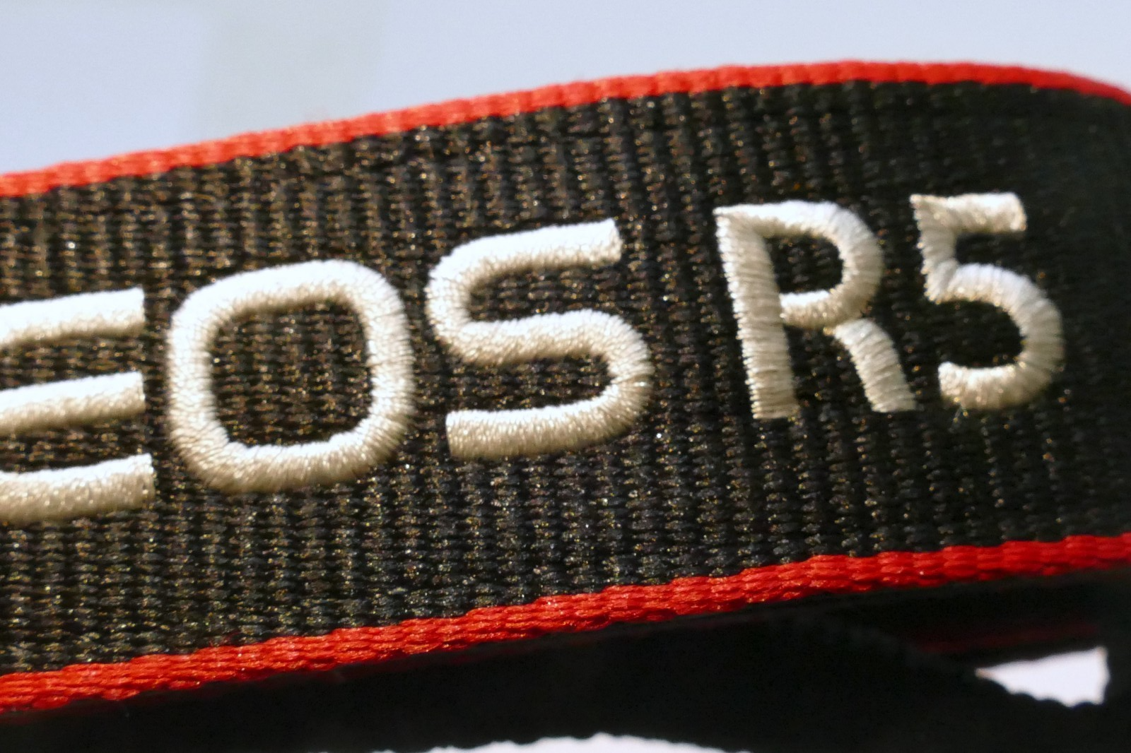 Canon EOS R5 Camera Neck Shoulder Strap Canvas Black/Red - Genuine OEM