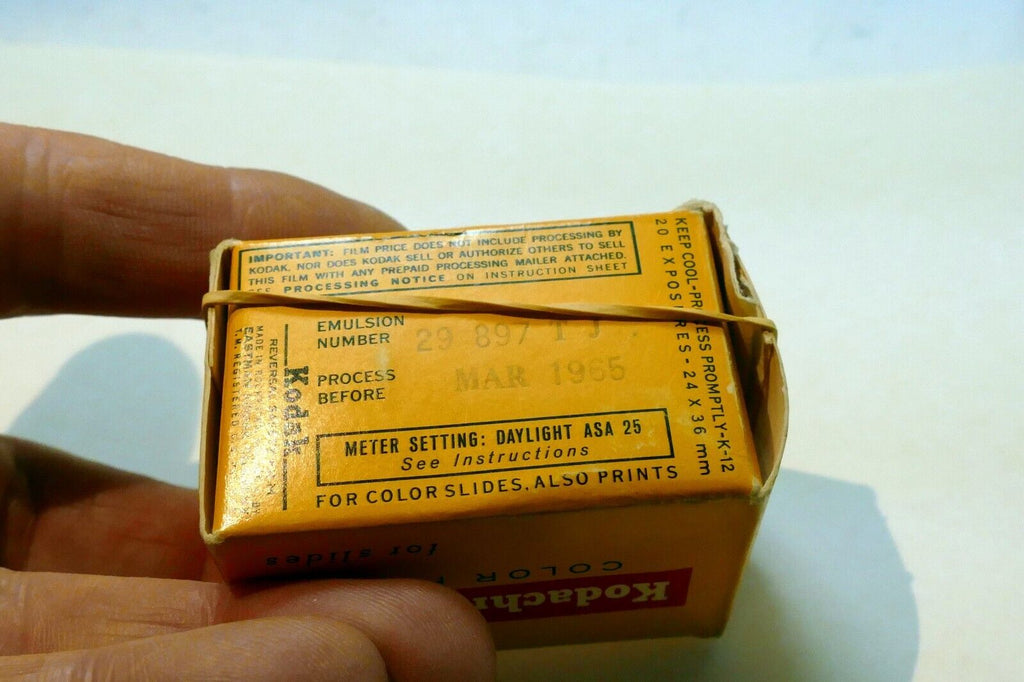 Empty Box for Kodakchrome II kodak slide film expired 1965 ASA 25 Daylight