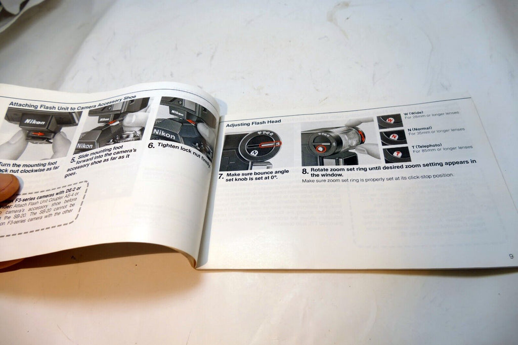 Nikon SB-20 Speelight Flash  Instructions manual guide English EN - vintage