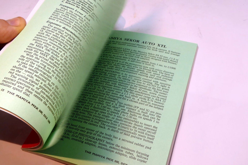 Mamiya Sekor  500 1000 528 XTL Film camera manual  Instruction Guide E English