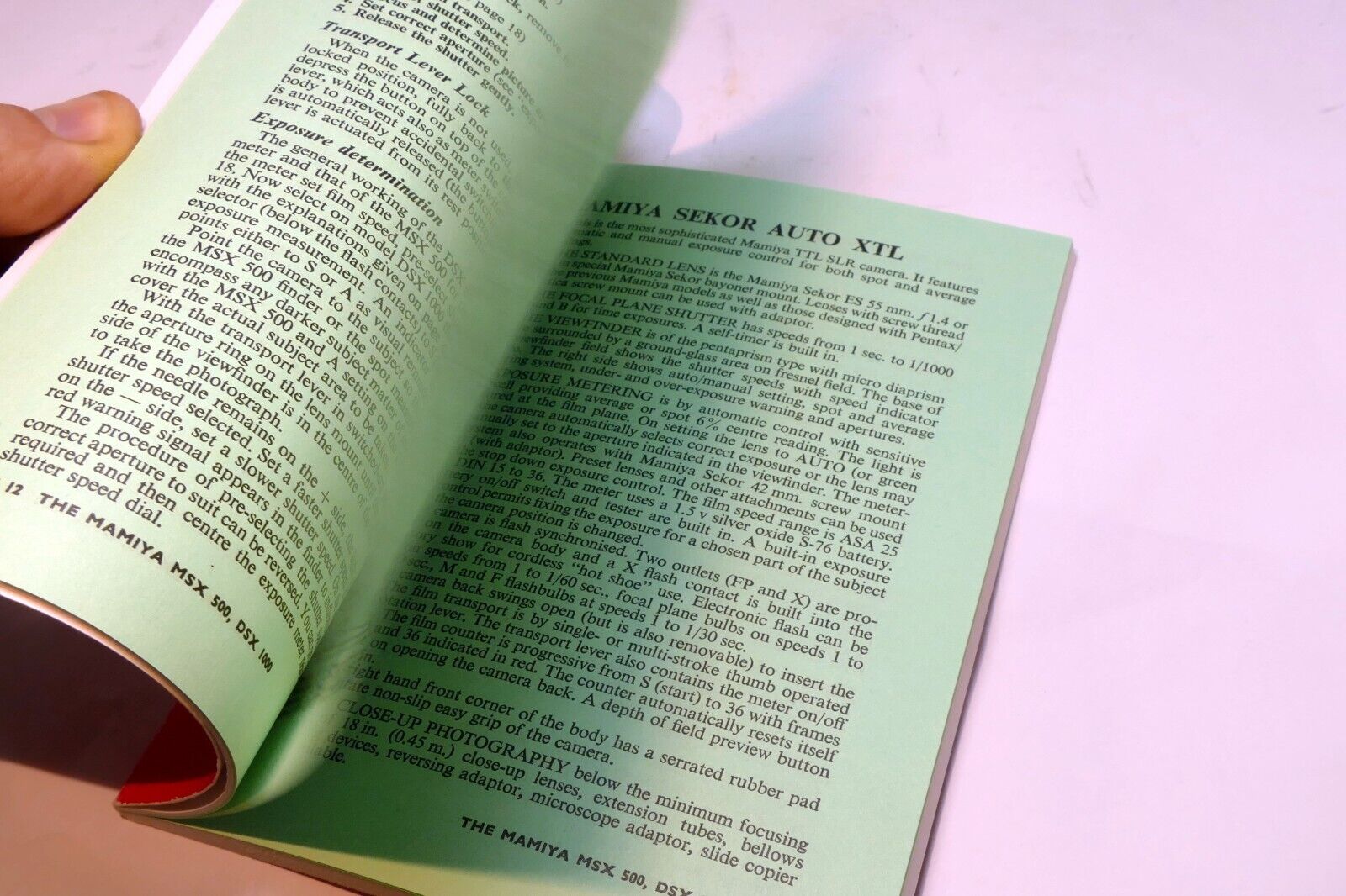 Mamiya Sekor  500 1000 528 XTL Film camera manual  Instruction Guide E English
