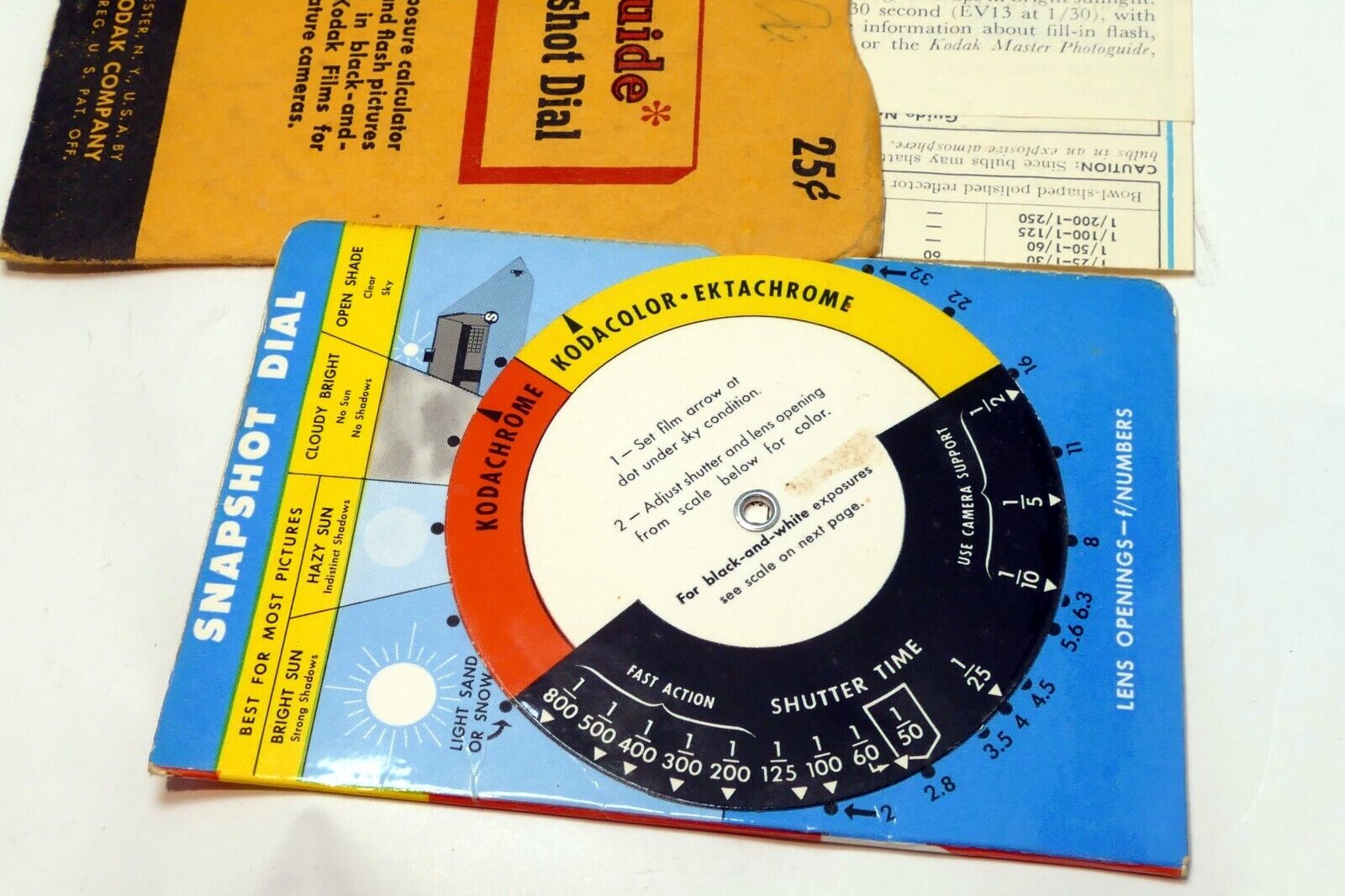 Kodak Snapshot Dial Guide guide for camera exposure dial w/ Flash Dial Photo