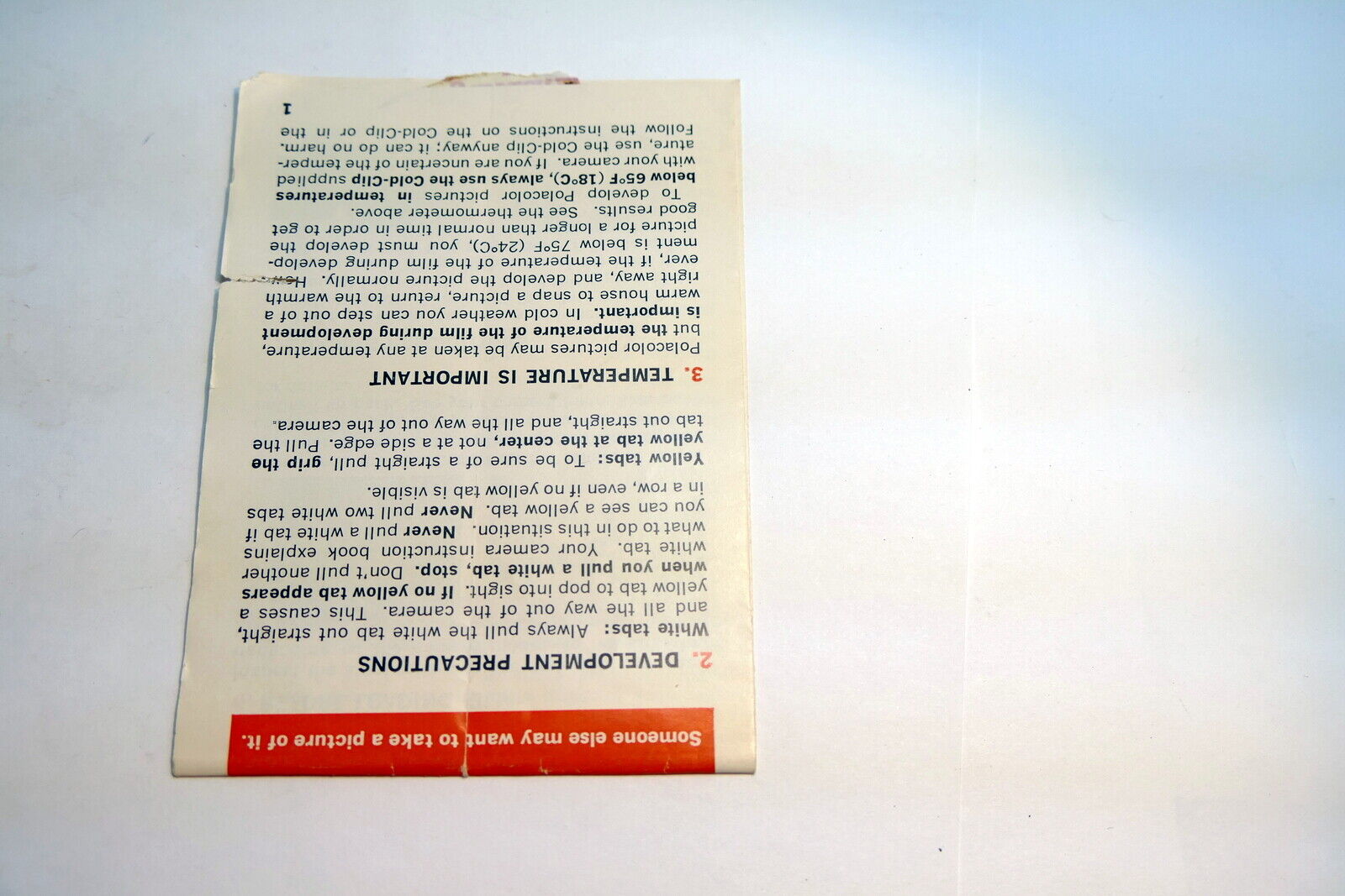 Brochure for Polaroid Type 108 Land film 3 1/4 X 4 1/2 " pack instructions