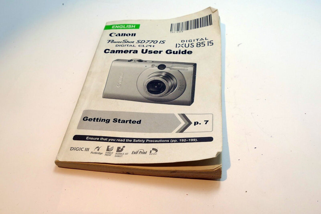 Canon Elph SD770 IS Digital IXUS Camera User's Manual Instruction Guide