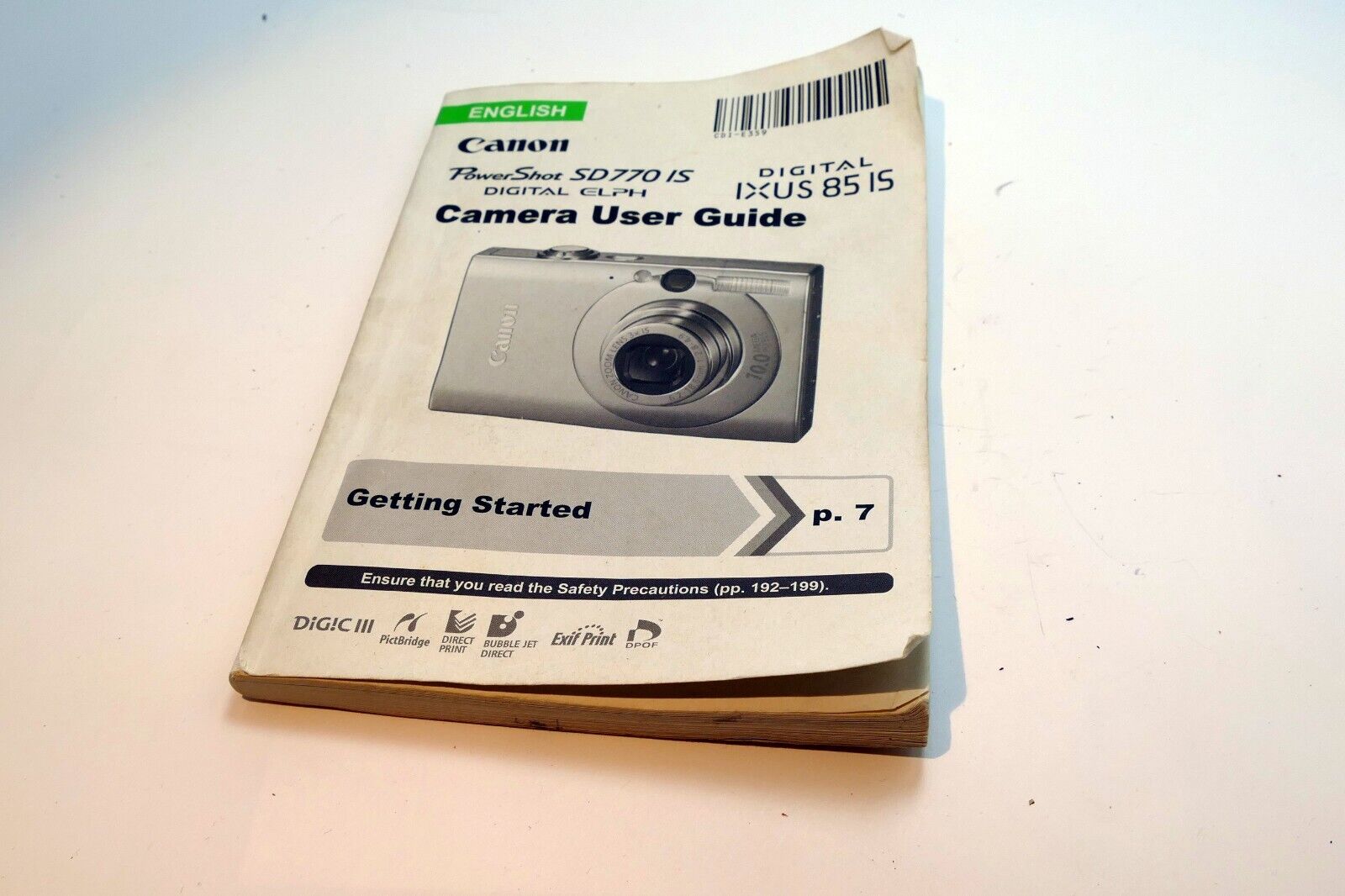 Canon Elph SD770 IS Digital IXUS Camera User's Manual Instruction Guide