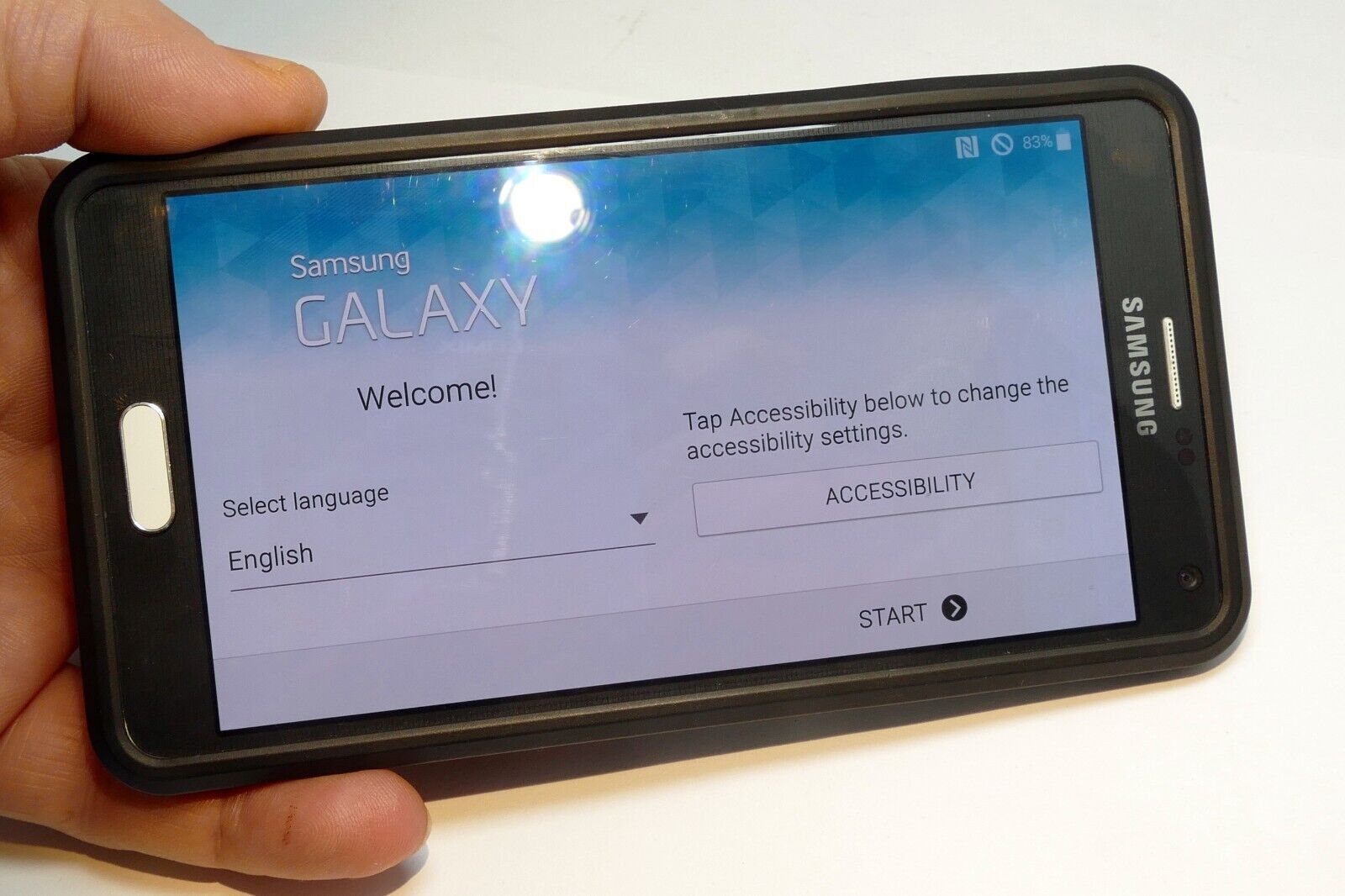 Good Black Samsung Galaxy Note 4 SM-N910A AT&T Android Smartphone white with cas