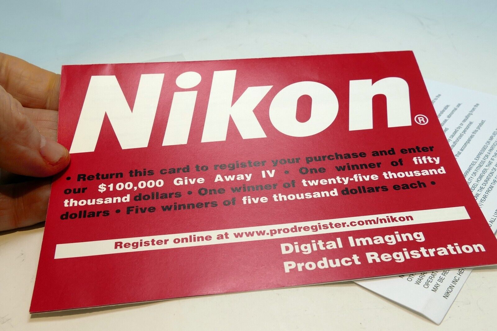 Nikon Coolpix 4200 camera warranty instructions information card