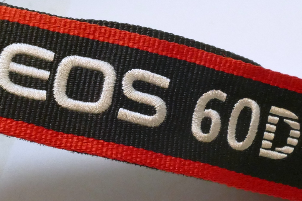 Canon EOS 60D Camera Neck Shoulder Strap Canvas Black/Red - Genuine OEM