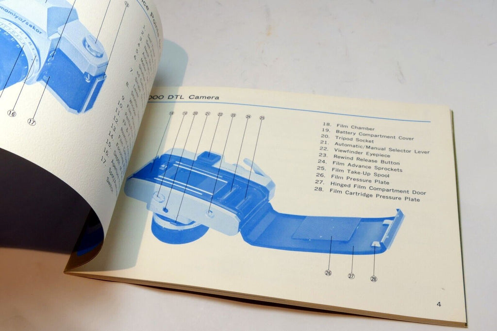 Mamiya Sekor  1000 DTL Film camera manual  Instruction Guide E English