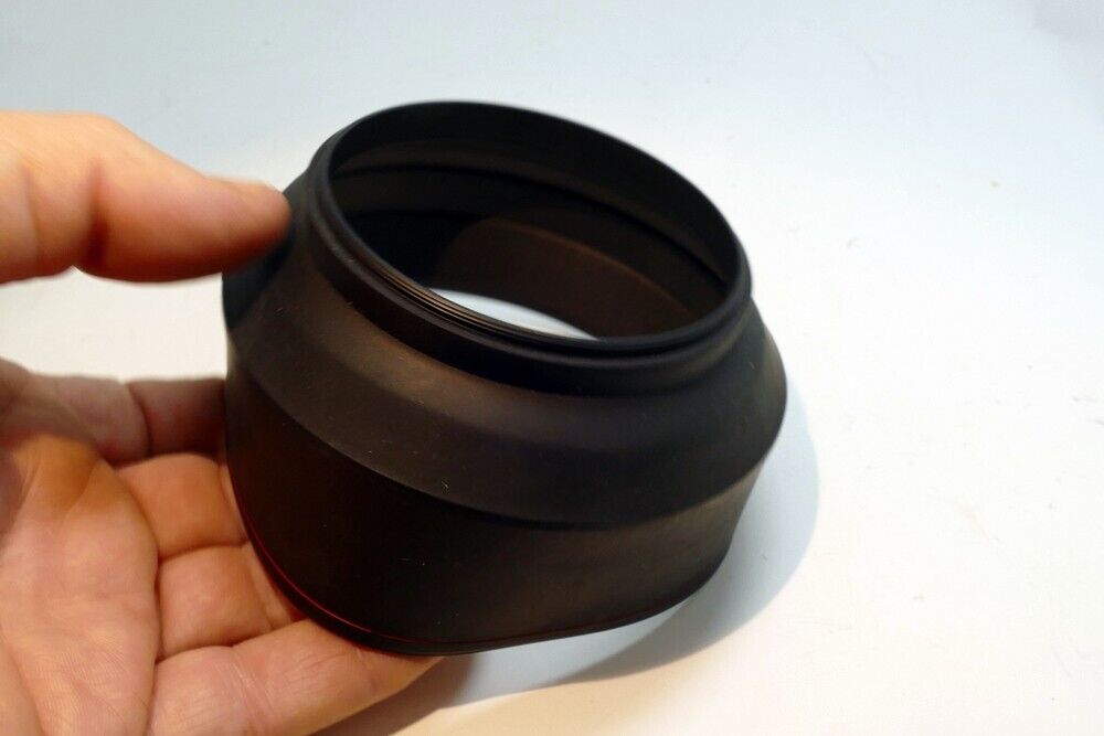 77mm Rubber Lens Hood Shade threaded telephoto with red ring