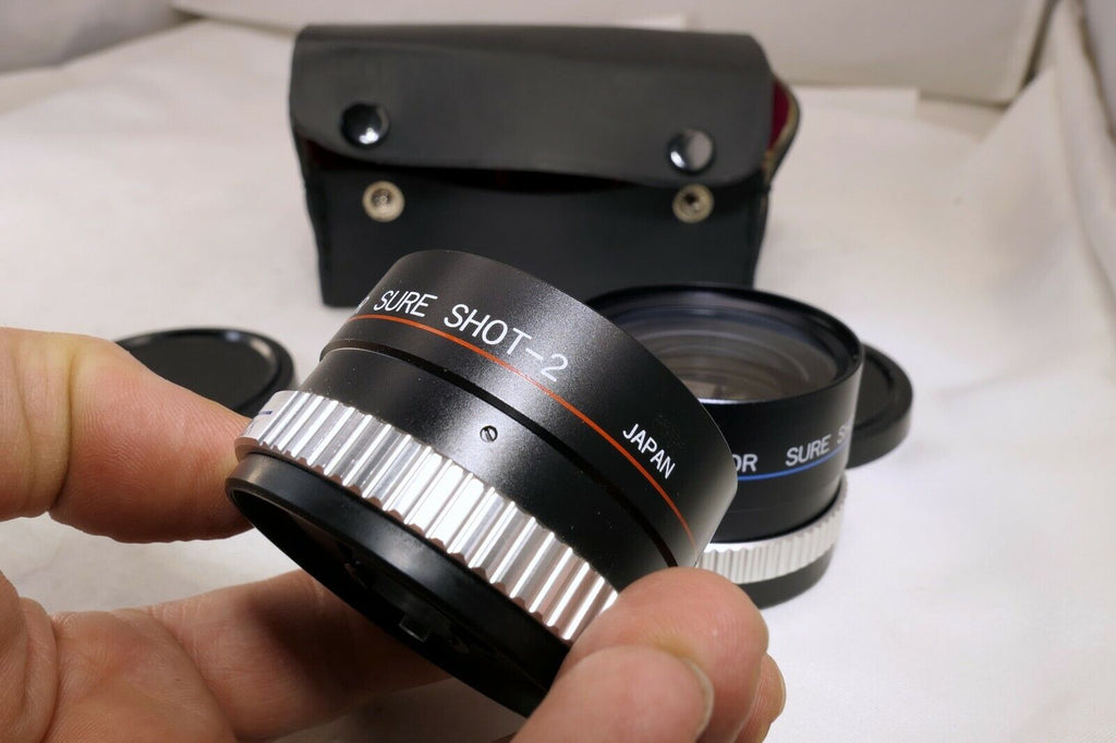 PM Telephoto & Wide angle Lens for Sure Shot 2 camera Canon  AUX point and shoot