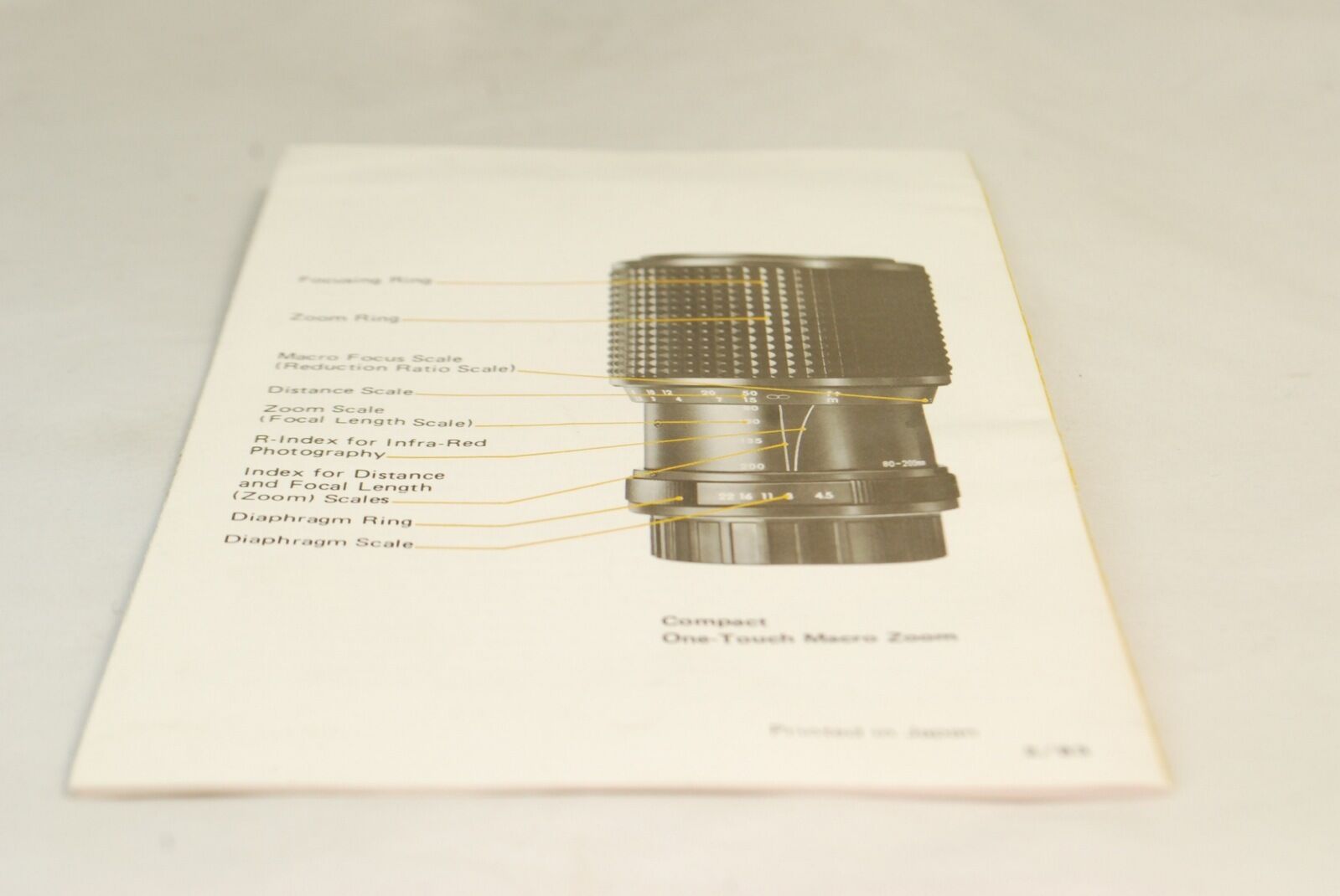 Automatic Diaphragm Multi-coated Lens Instructional Booklet vintage En 7115051