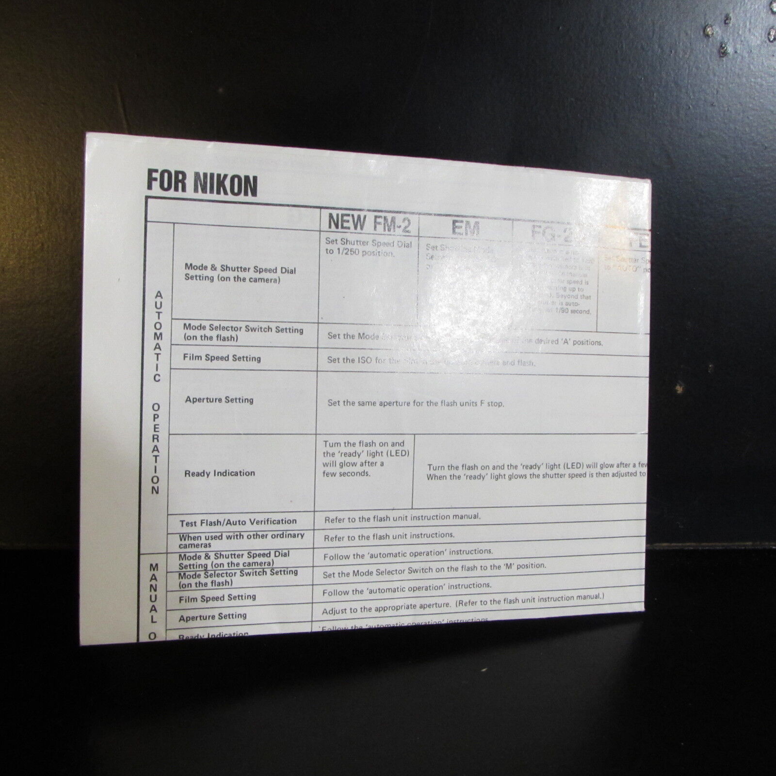 Used Nikon Automation Operation Manual O401414