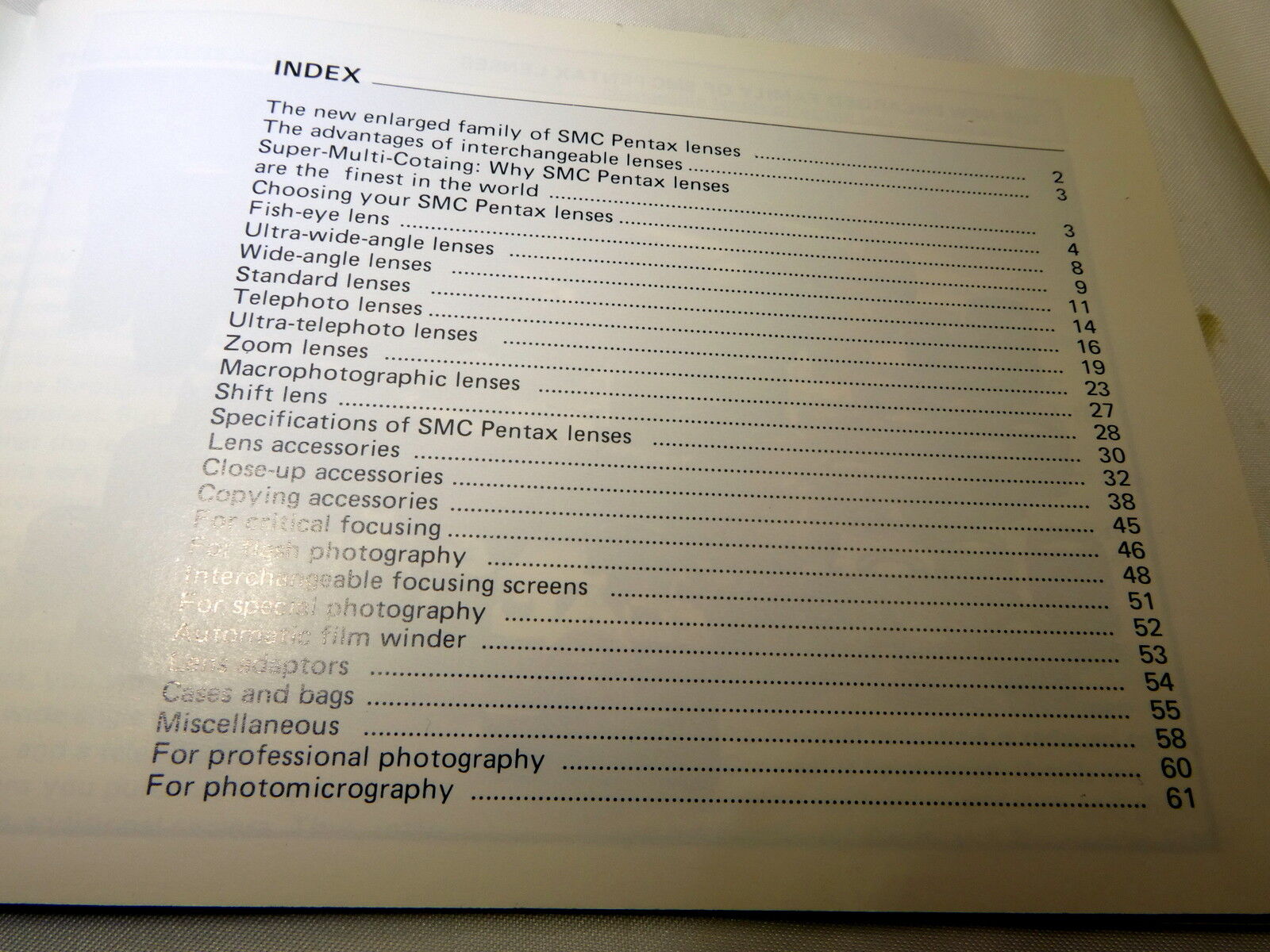 Pentax PK Asahi Lenses and Accessories Guide Genuine (EN) booklet brochure 1981