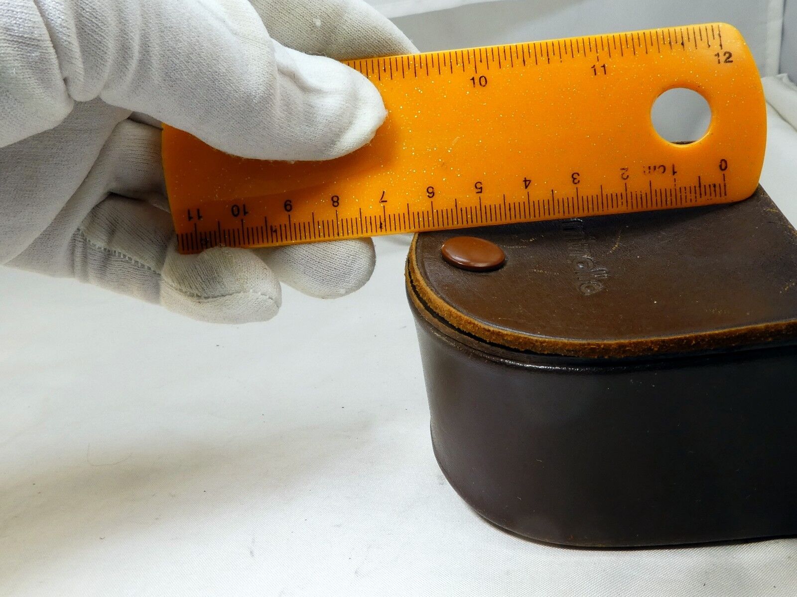 Case for Lens Hood Shade Minolta Rangefinder Leather With Strap Rokkor 2X3X3"