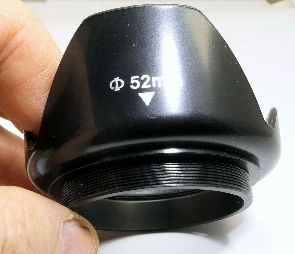 52mm threaded Petal tulip Lens Hood  Missing retaining ring - works