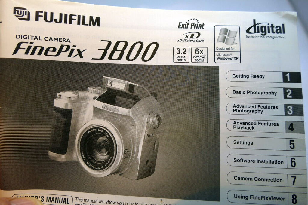 FUJIFILM FINEPIX 3800 DIGITAL CAMERA OWNER'S MANUAL GUIDE BOOK