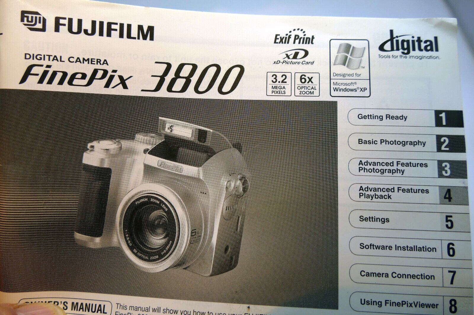 FUJIFILM FINEPIX 3800 DIGITAL CAMERA OWNER'S MANUAL GUIDE BOOK