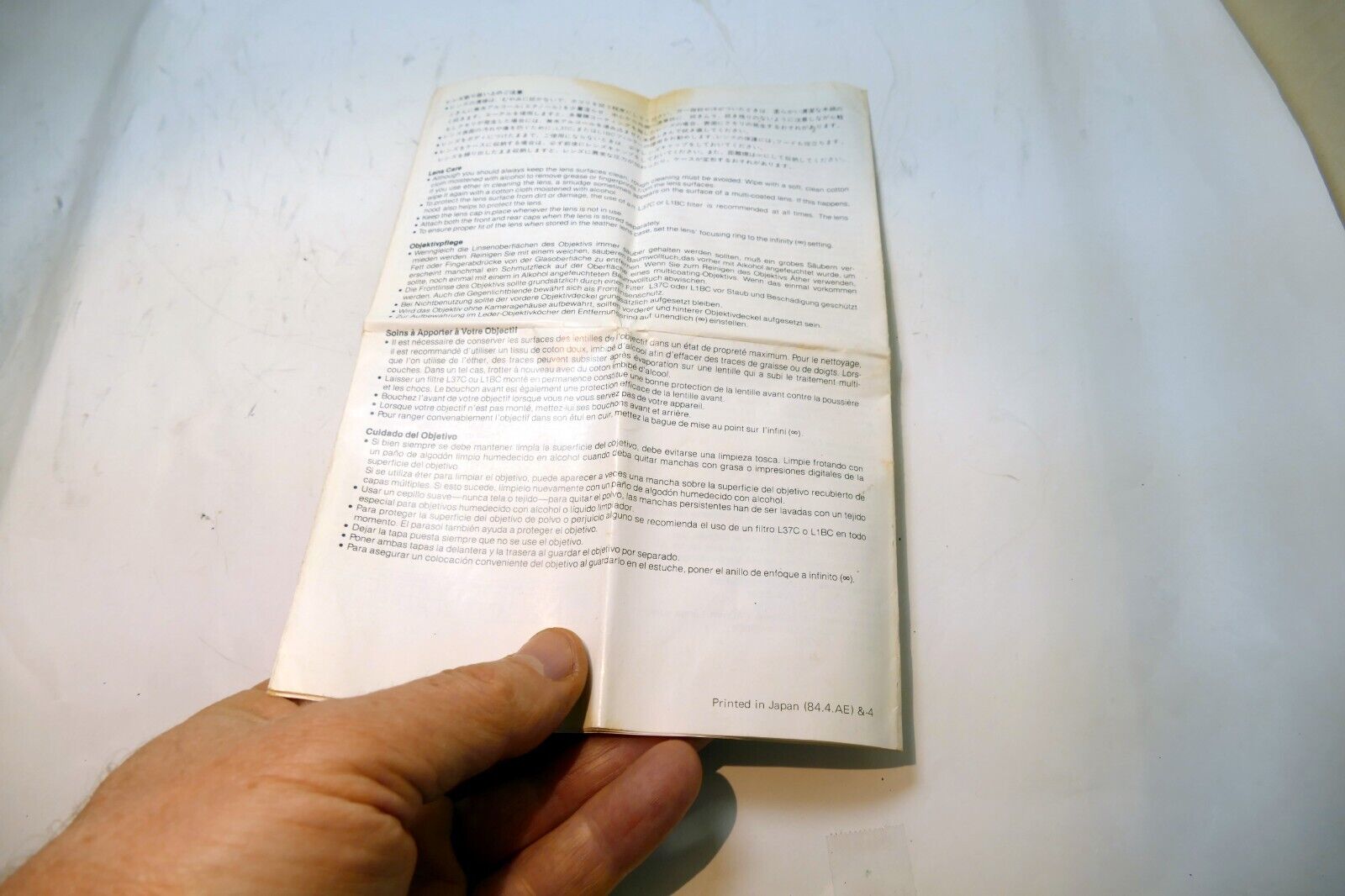 Nikon Nikkor 50mm f1.4  Ai-s LENS Instruction Guide Manual 1984 Fr gr Sp EN