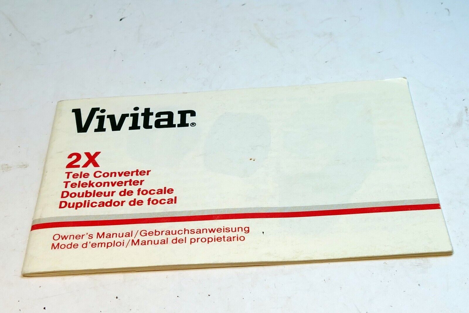 Vivitar 2X Tele Converter  Lens  User's Manual Instruction Guide