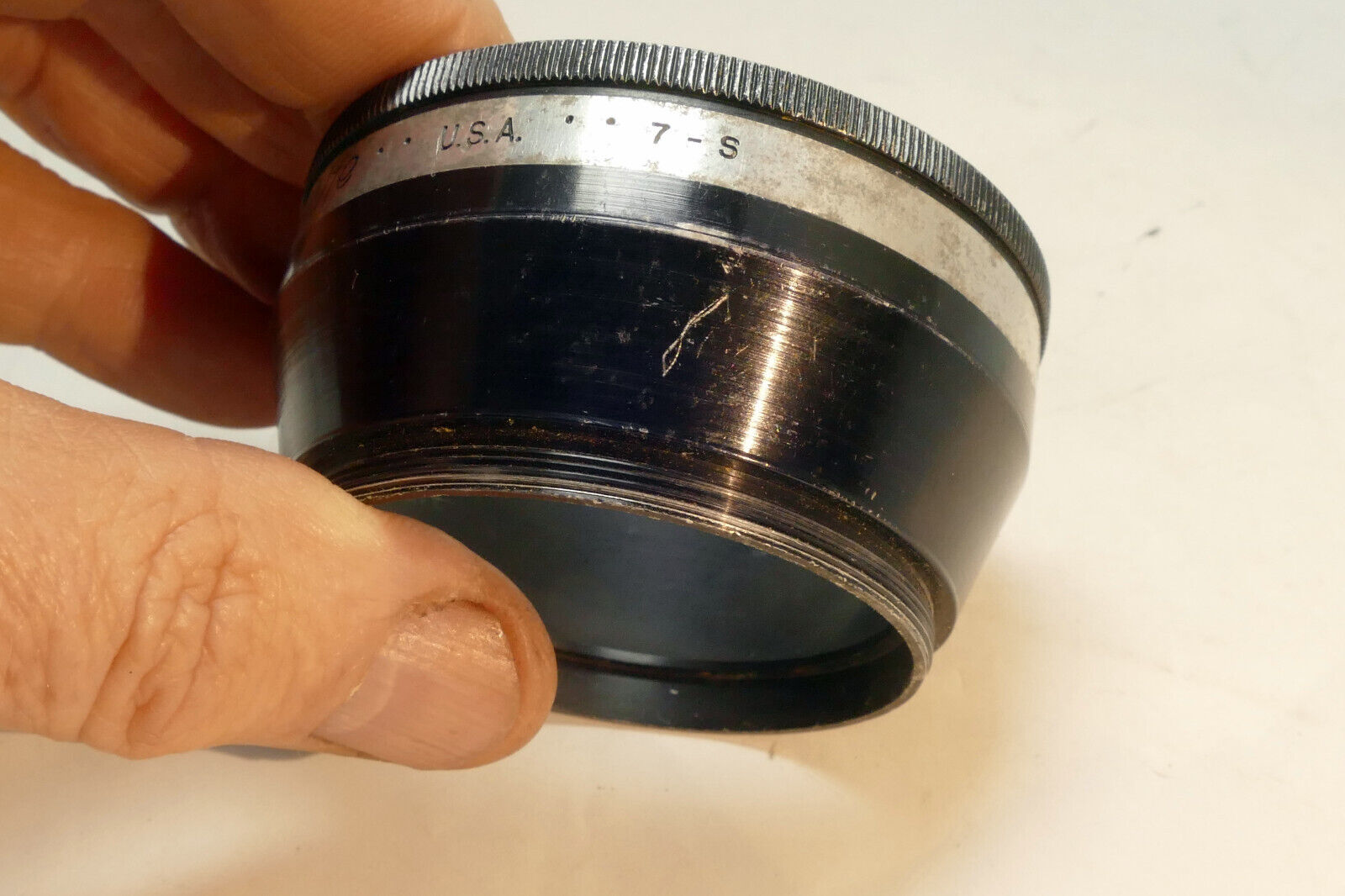 Ednalite Series 7 VII Lens Hood / Shade made in USA Metal threaded 7-S