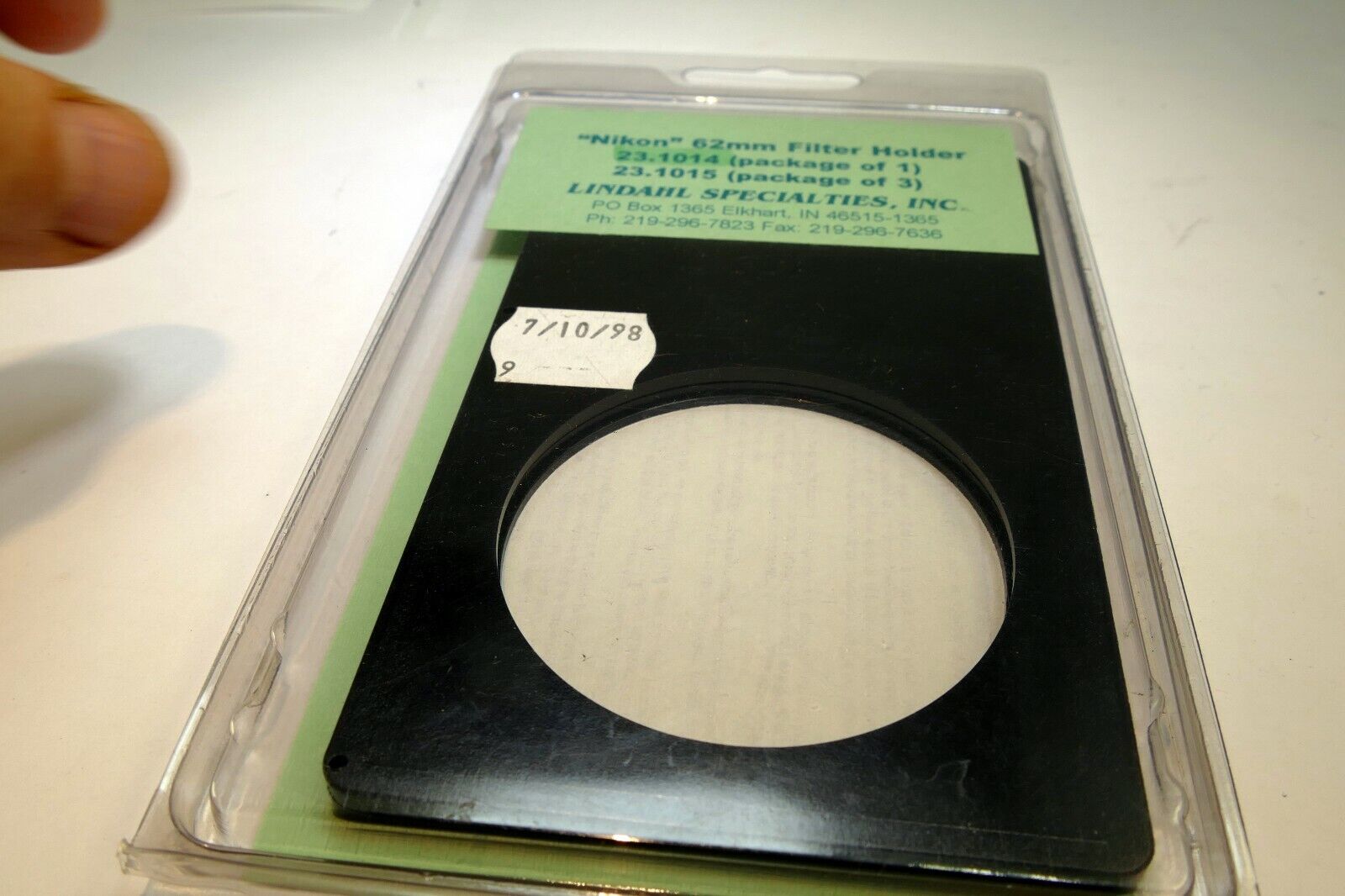 Lindahl Specialties Filter adapter frame holder 3X5" for Nikon 62mm 23.1014