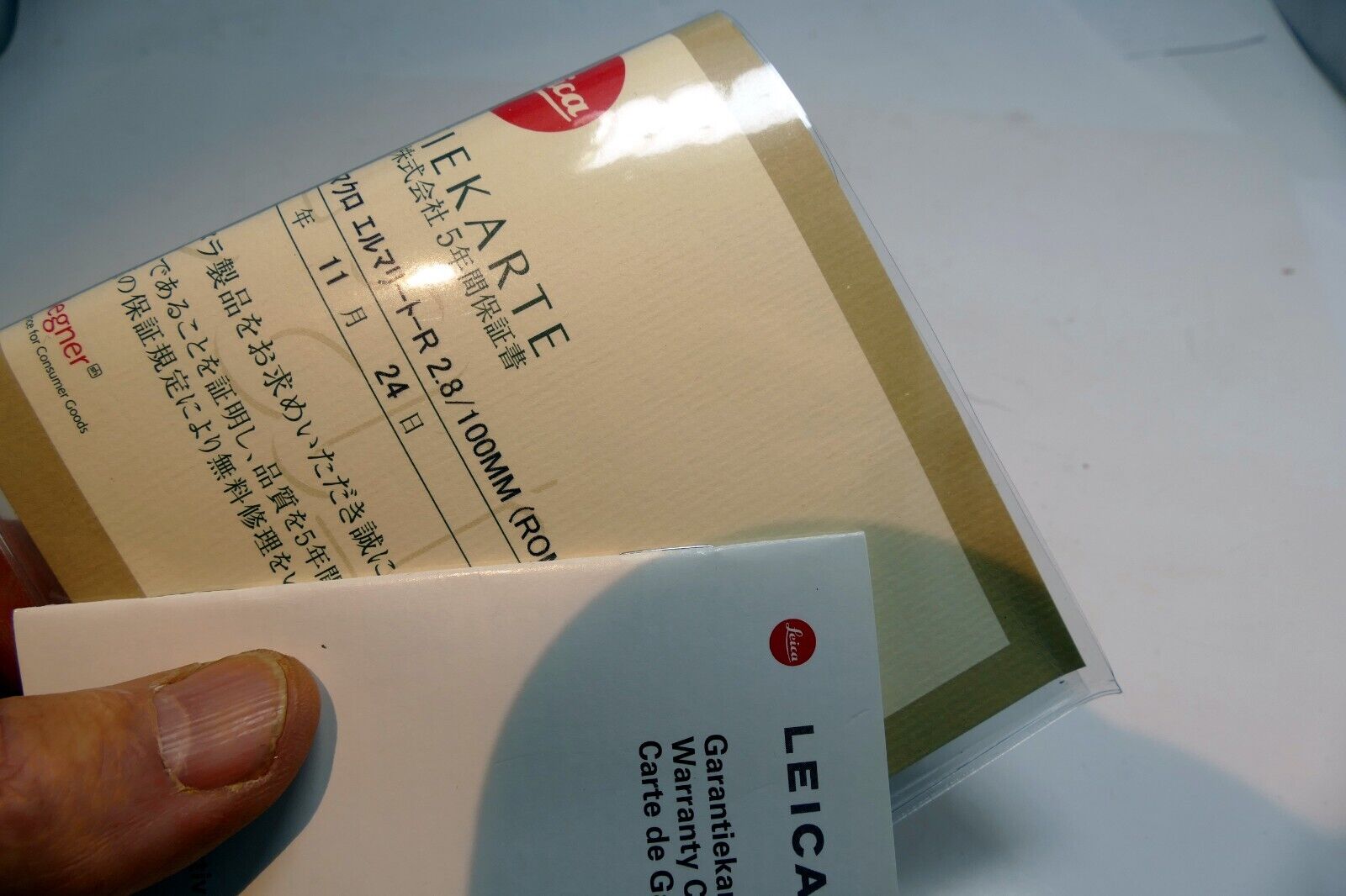 Garantikarte for Leica 100mm f2.8 APO ROM Macro  11352  Lens