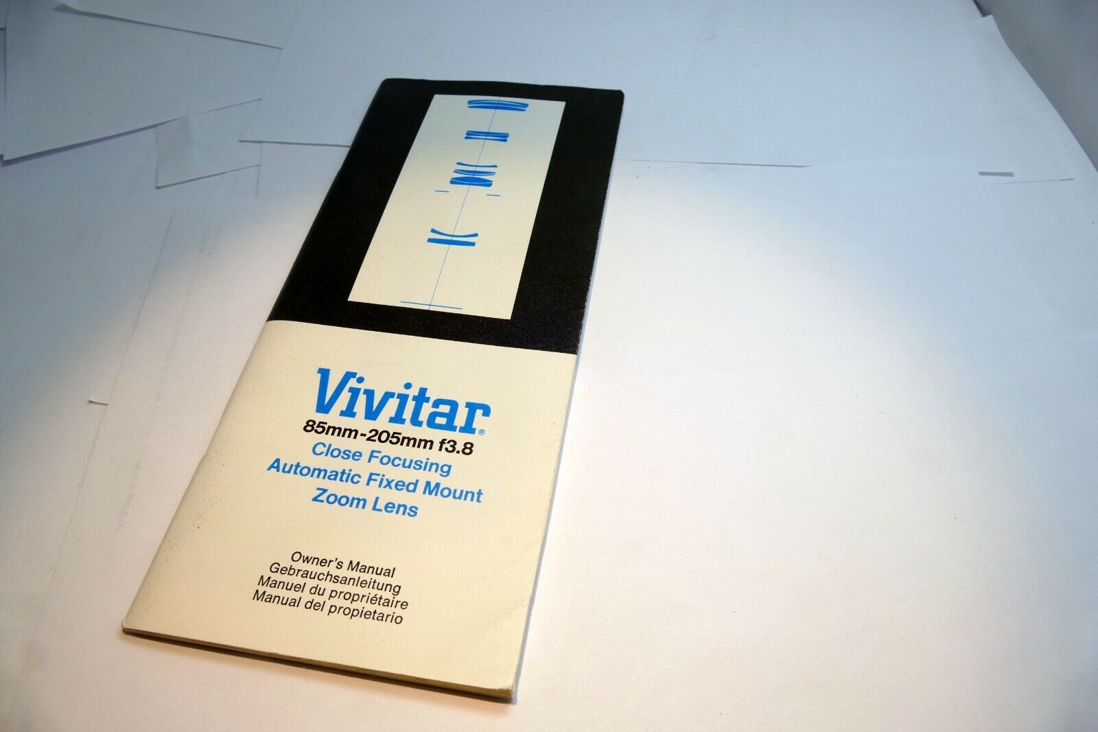 Vivitar 85-205mm f3.8 Close focus lens Instruction Owner's Manual Guide