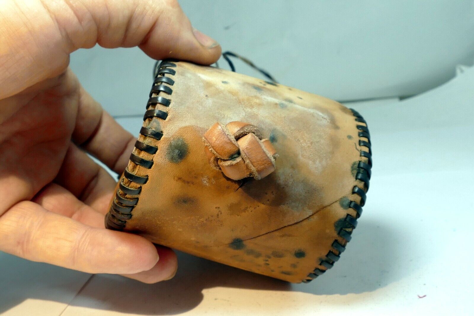 Handmade Hard lens case 2.5X3" 28mm f3.5 50mm f1.8 lens (wild west) leather