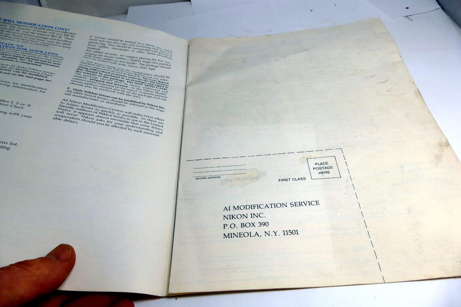 NIKON CONSUMER INFORMATION SHEET MAY 1979 NIKKOR LENS Ai modification Brochure