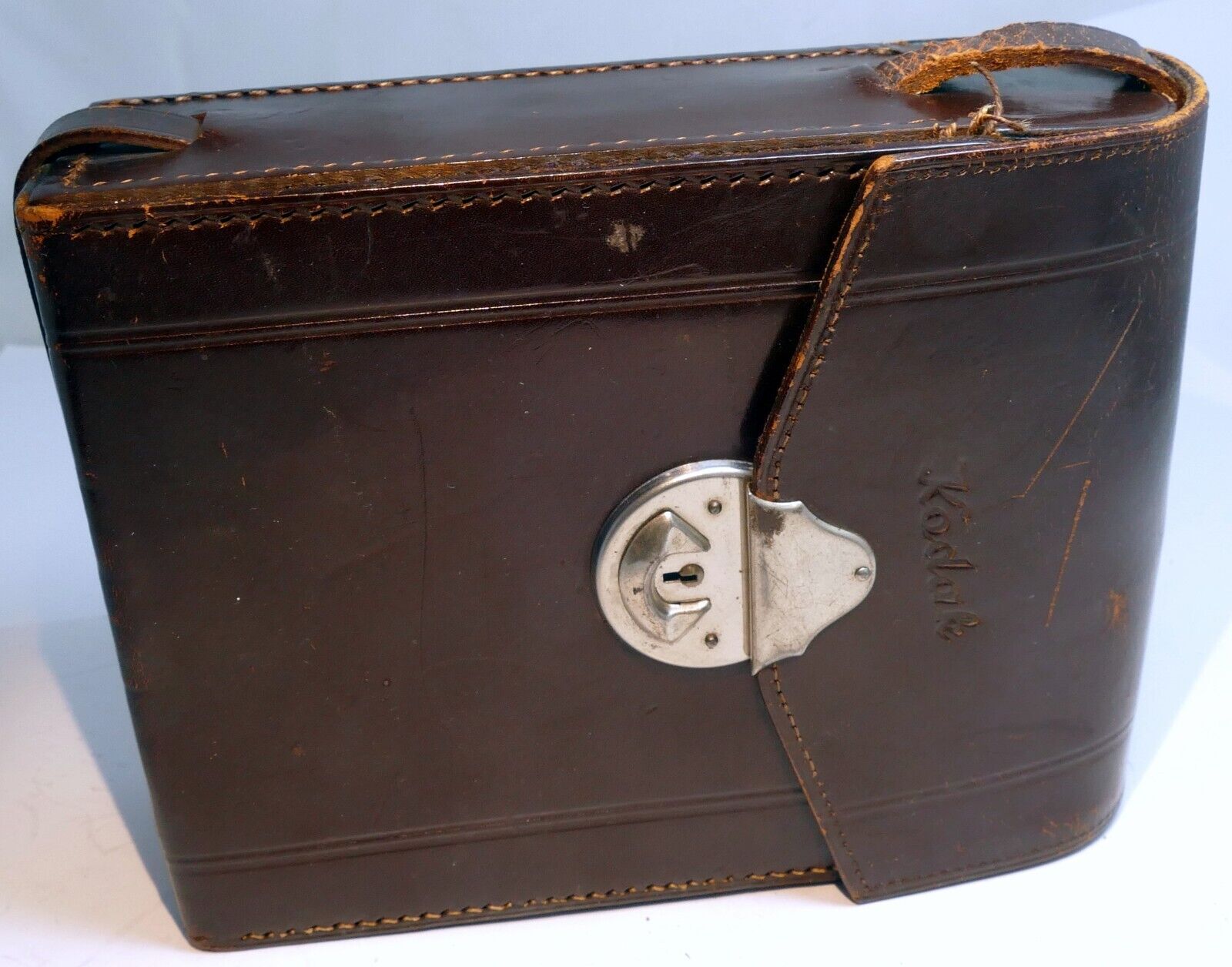 KODAK folding CAMERA MESSENGER CASE  leather genuine - vintage EOM
