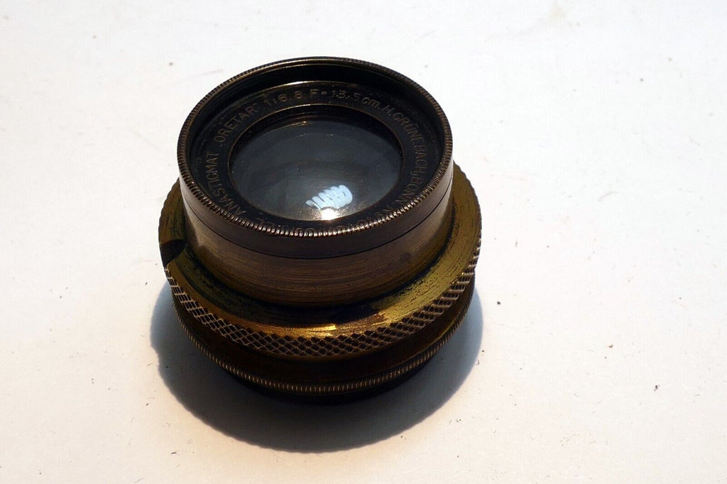 Doppel Anastigmat Oretar 13.5cm f6.8 Lens GruneBach Bonn brass 135mm