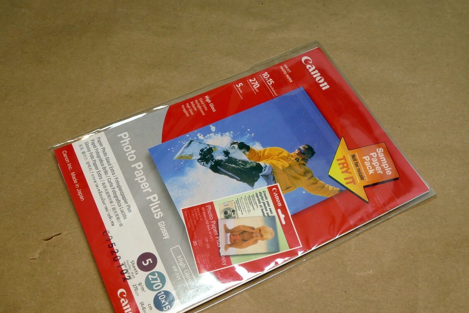 Canon Photo Paper Plus GlossyI, 4 x 6 Inches, 5 Sheets 4X6"
