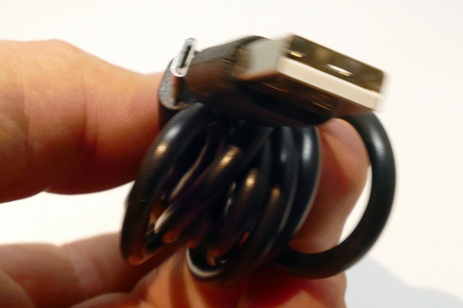 Mcro B to USB type A 2.0 Cable Black 3 feet long