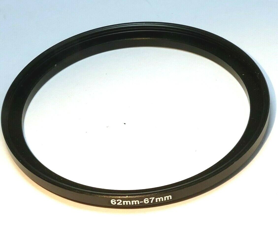 62mm to 67mm  lens ring step Up threaded male to female thin profile wide angle