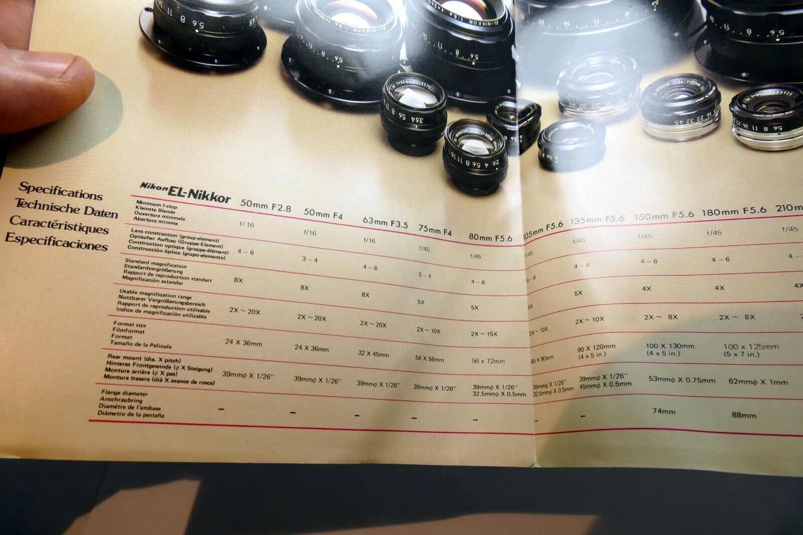 Nikon EL-Nikkor lens enlarging booklet sales list brochure