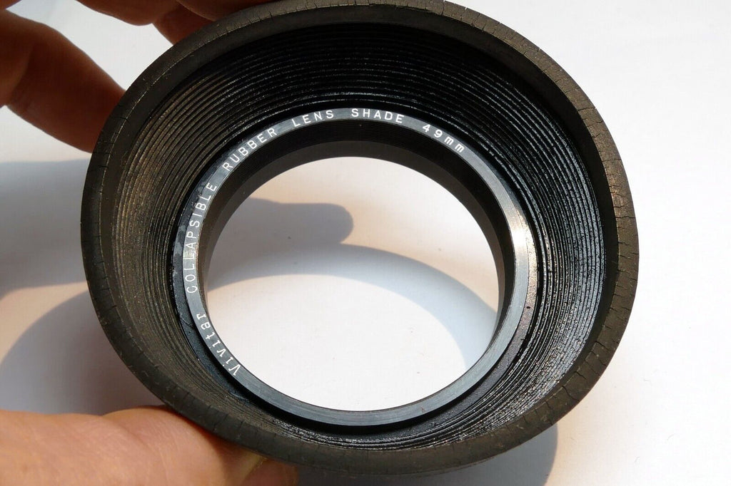 Vivitar 49mm Metal Lens Hood Shade rubber rigid threaded