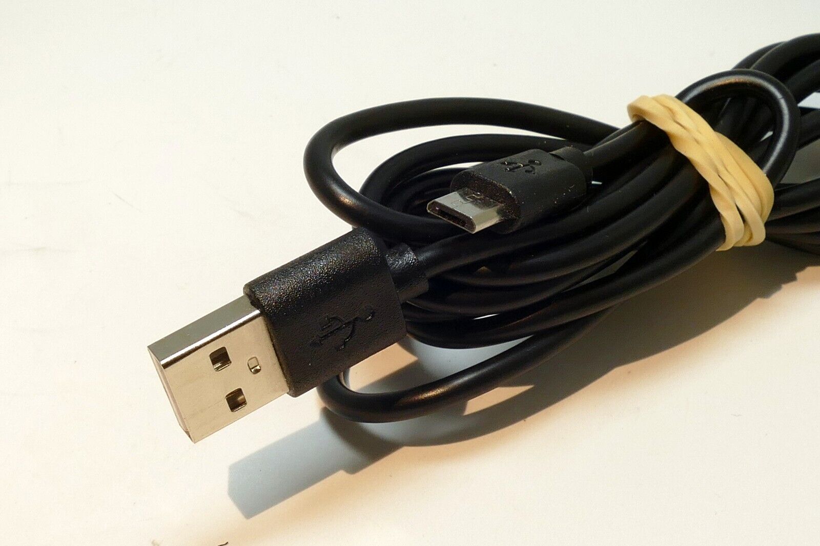 Mcro B to USB type A 2.0 Cable Black 3 feet long