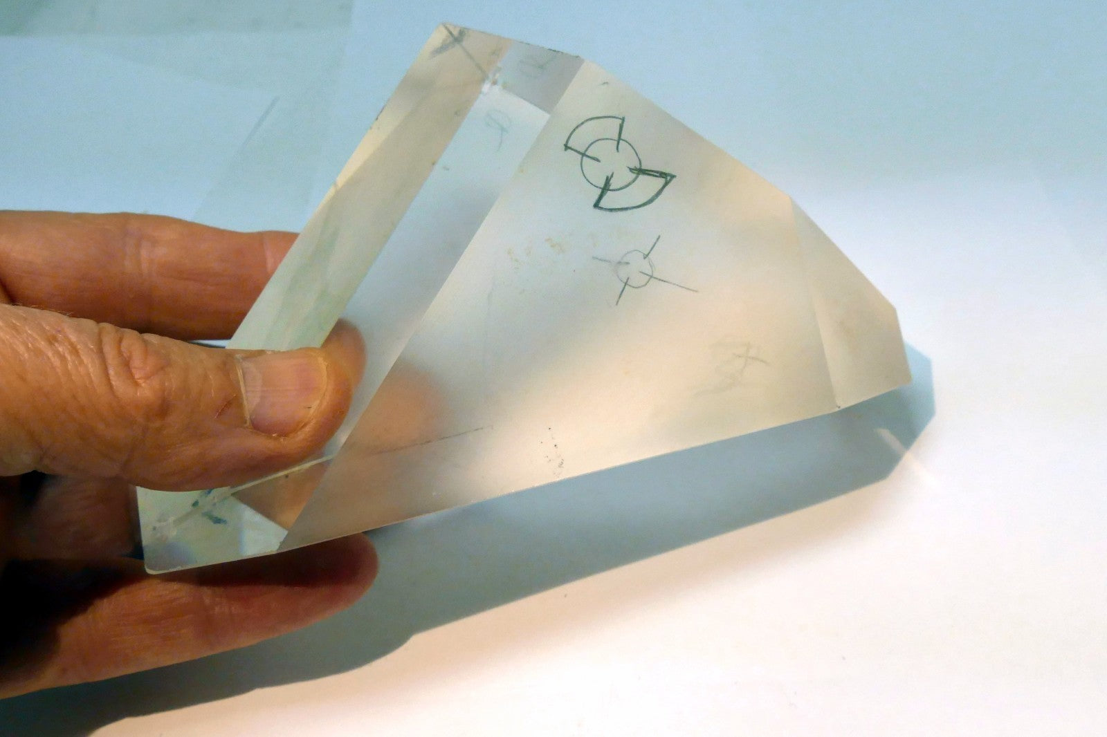OPTICAL GLASS PRISM OPTICS  laser 4X5" large