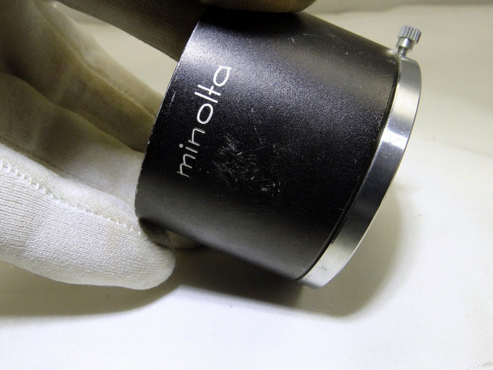 Lens hood Metal Minolta D48KD for 100mm f4  135mm f4.0 TC SR 46mm slip on type