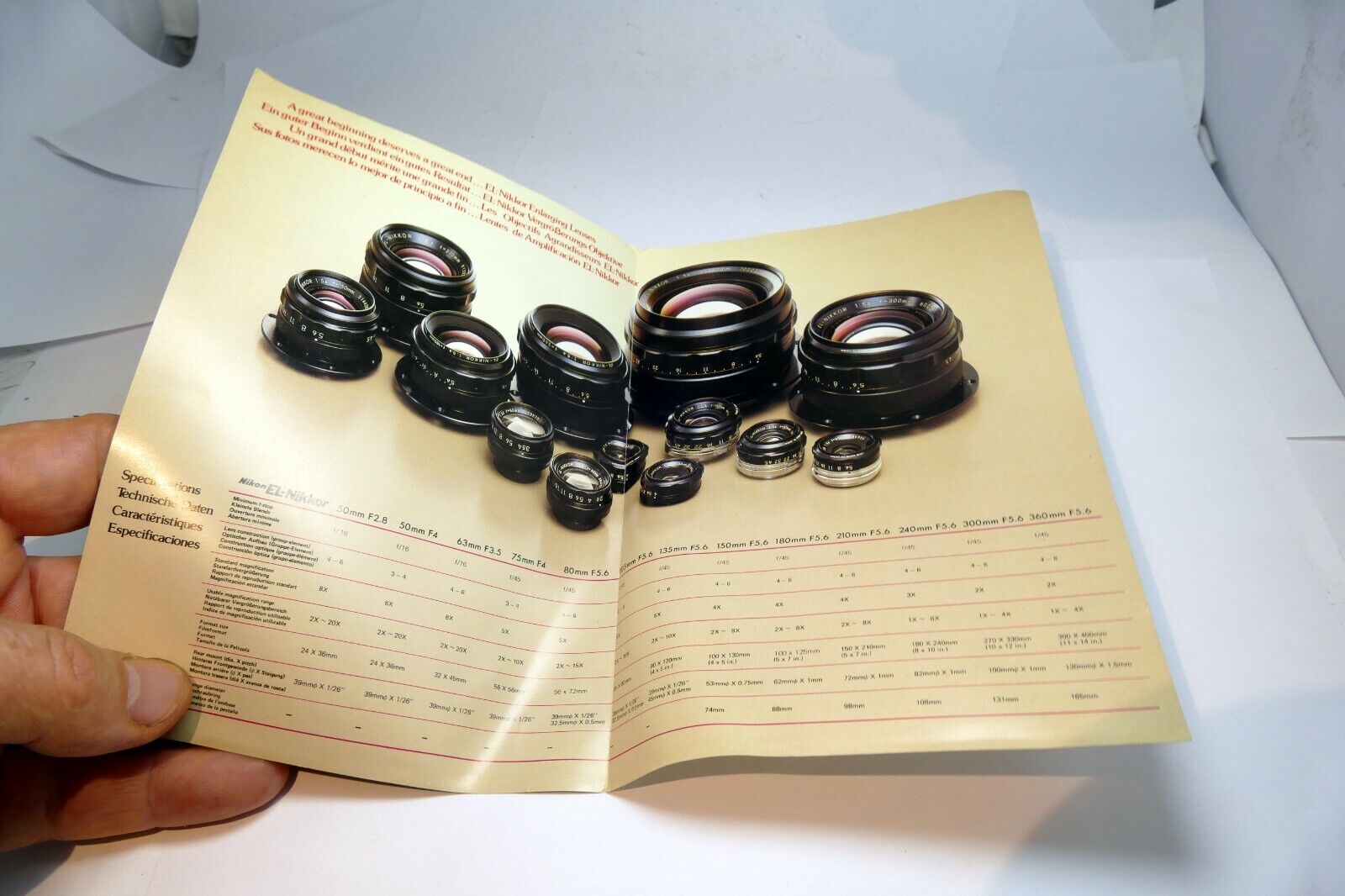Nikon EL-Nikkor lens enlarging booklet sales list brochure