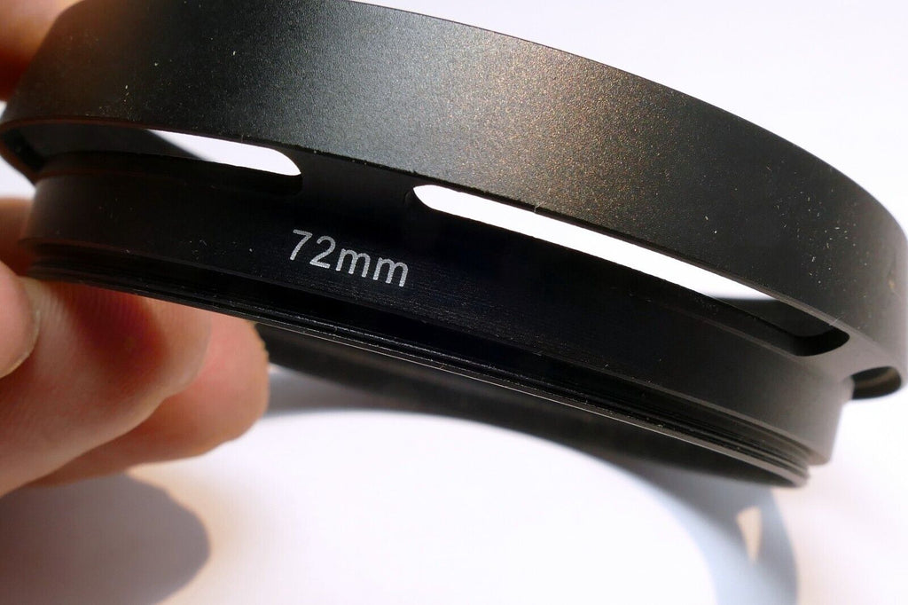 72mm  Lens Hood Shade threaded   metal vented