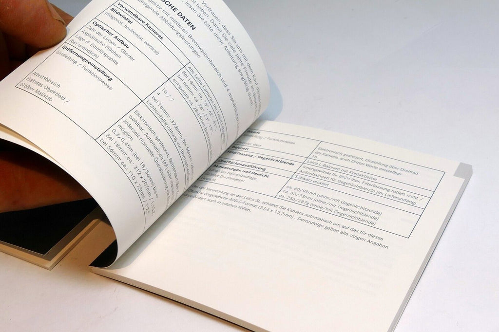 Leica Vario-Elmar-TL 18-56mm f3.5-5.6 11080 Lens Instructions manual Guide