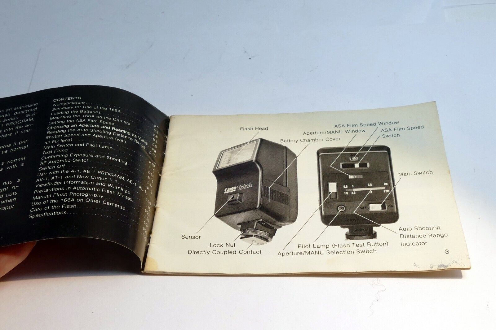 Canon Speedlite 166A Owners Manual Guide camera English